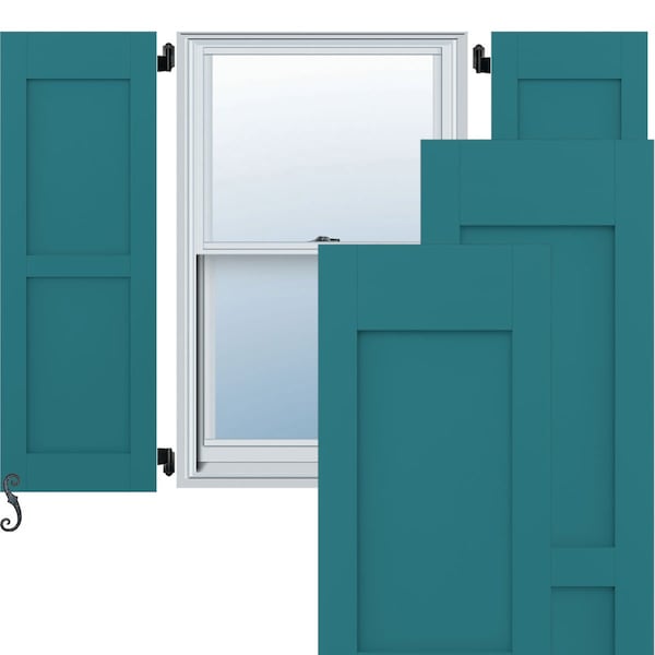 Ekena Millwork Americraft 2 Equal Flat Panel Exterior Real Wood Shutters, RW101FP15X72ANH, PR - RW101FP15X72ANH