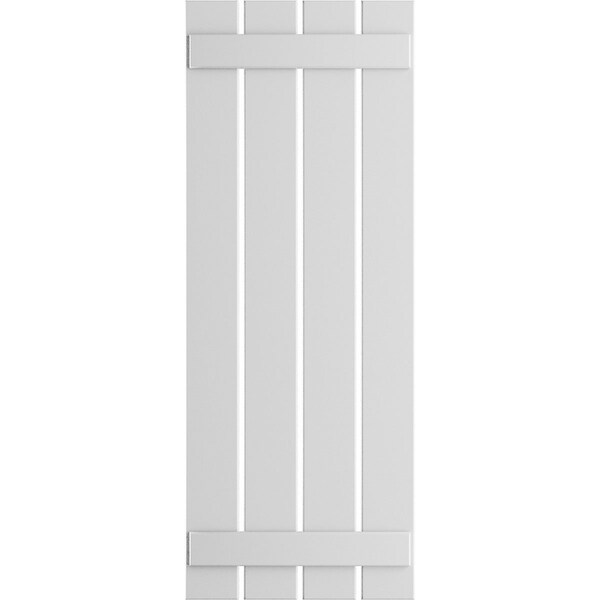 Ekena Millwork True Fit PVC Four Board Spaced Board-n-Batten Shutters, Unfinished , 23W x 44H, PR - TFP101SBF23X044UN