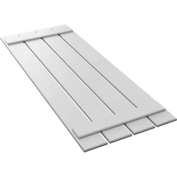 Ekena Millwork True Fit PVC Four Board Spaced Board-n-Batten Shutters, Unfinished , 23W x 44H, PR - TFP101SBF23X044UN