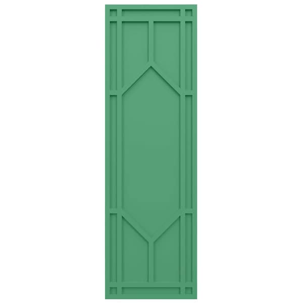 Ekena Millwork True Fit PVC Shaker Fixed Mount Shutters, Lilly Pads, 12W x 63H, PR - TFP001SK12X063LP