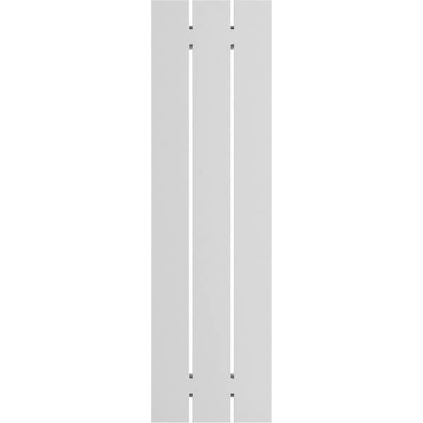 Ekena Millwork True Fit PVC Three Board Spaced Board-n-Batten Shutters, Unfinished , 17 1/8W x 59H, PR - TFP101SBF17X059UN