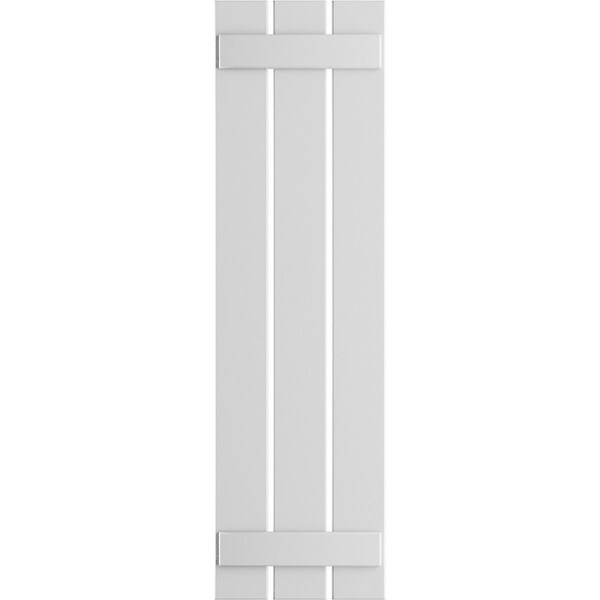 Ekena Millwork True Fit PVC Three Board Spaced Board-n-Batten Shutters, Unfinished , 17 1/8W x 59H, PR - TFP101SBF17X059UN
