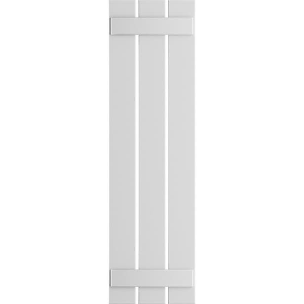 Ekena Millwork True Fit PVC Three Board Spaced Board-n-Batten Shutters, Unfinished , 17 1/8W x 59H, PR - TFP101SBF17X059UN