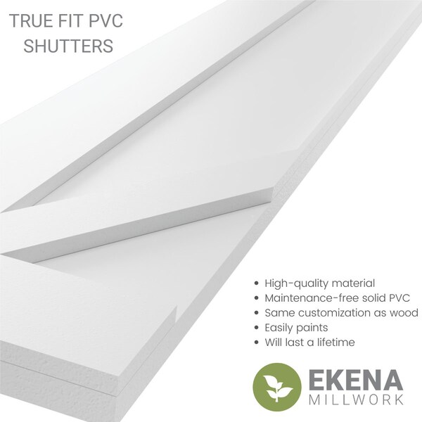 Ekena Millwork True Fit PVC San Carlos Mission Style Fixed Mount Shutters, Fire Red, 12W x 32H, PR - TFP001SC12X032BR