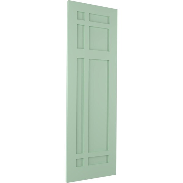 Ekena Millwork True Fit PVC San Juan Capistrano Mission Style Fixed Mount Shutters, Seaglass, 18W x 74H, PR - TFP001SJ18X074SG