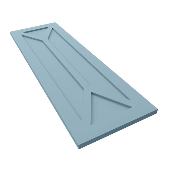 Ekena Millwork True Fit PVC San Carlos Mission Style Fixed Mount Shutters, Peaceful Blue, 18W x 44H, PR - TFP001SC18X044SB