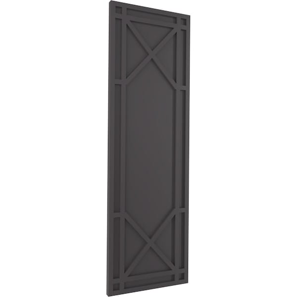 Ekena Millwork True Fit PVC Bungalow Fixed Mount Shutters, Shadow Mountain, 18W x 68H, PR - TFP001BG18X068SM