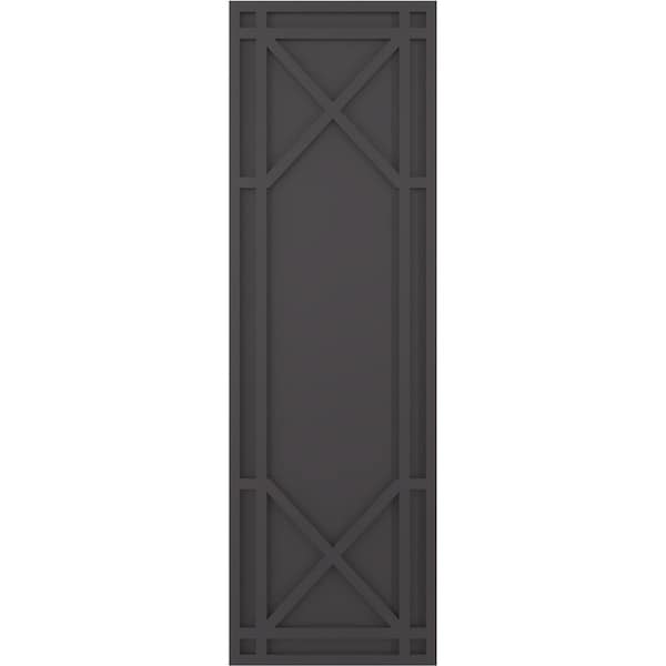Ekena Millwork True Fit PVC Bungalow Fixed Mount Shutters, Shadow Mountain, 18W x 68H, PR - TFP001BG18X068SM