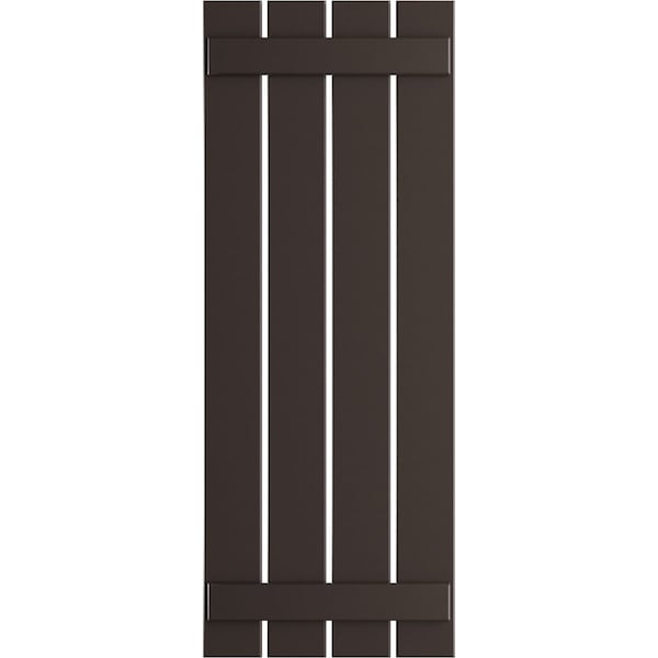 Ekena Millwork True Fit PVC Four Board Spaced Board-n-Batten Shutters, Raisin Brown , 23W x 79H, PR - TFP101SBF23X079TB