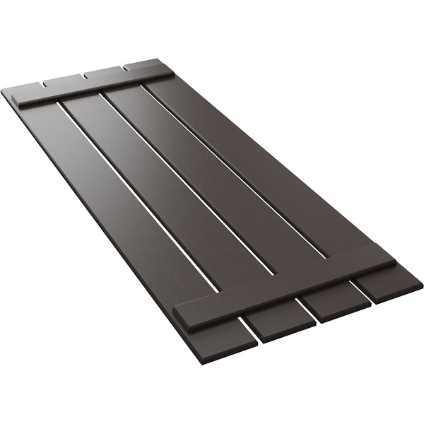 Ekena Millwork True Fit PVC Four Board Spaced Board-n-Batten Shutters, Raisin Brown , 23W x 79H, PR - TFP101SBF23X079TB