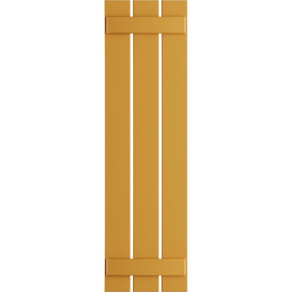 Ekena Millwork True Fit PVC, Three Board Spaced Board-n-Batten Shutters, Turmeric , 17 1/8W x 48H, PR - TFP101SBF17X048TU