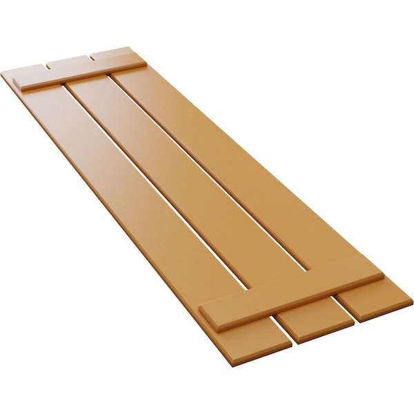 Ekena Millwork True Fit PVC, Three Board Spaced Board-n-Batten Shutters, Turmeric , 17 1/8W x 48H, PR - TFP101SBF17X048TU