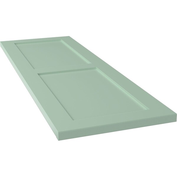 Ekena Millwork True Fit PVC Two Equal Flat Panel Shutters, Seaglass, 12W x 57H, PR - TFP101FPF12X057SG