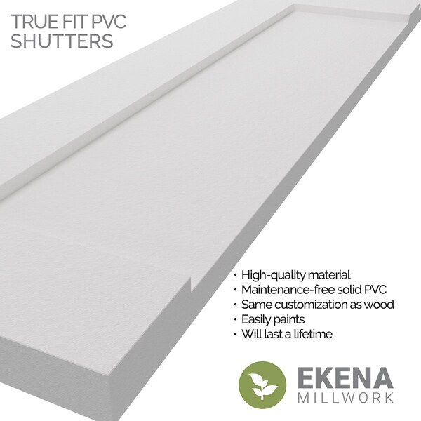 Ekena Millwork True Fit PVC Two Equal Flat Panel Shutters, Seaglass, 12W x 57H, PR - TFP101FPF12X057SG