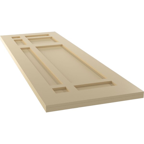 Ekena Millwork True Fit PVC San Juan Capistrano Mission Style Fixed Mount Shutters, Natural Twine, 18W x 80H, PR - TFP001SJ18X080NT