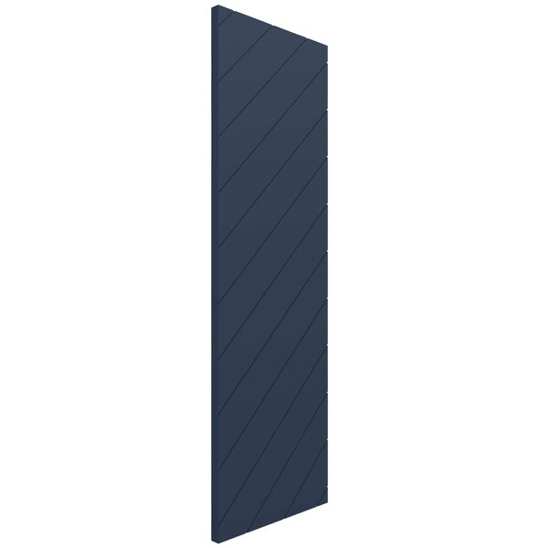 Ekena Millwork 12"W x 41"H True Fit PVC Diagonal Slat Modern Style Fixed Mount Shutters, Starless Night BluePair) - TFP001DG12X041OB