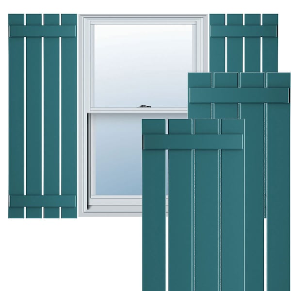 Ekena Millwork True Fit PVC, Four Board Spaced Board-n-Batten Shutters, Antigua , 23W x 47H, PR - TFP101SBF23X047AN