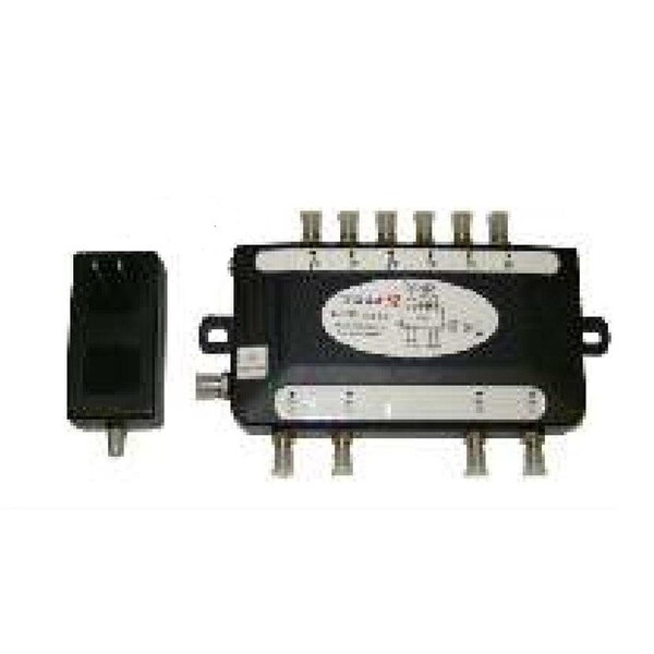Homevision Technology Multiswitch 6 entradas de FI a 4 salidas para Receptor de Satélite con Adaptador AC-DC - DGSSW64BLACK
