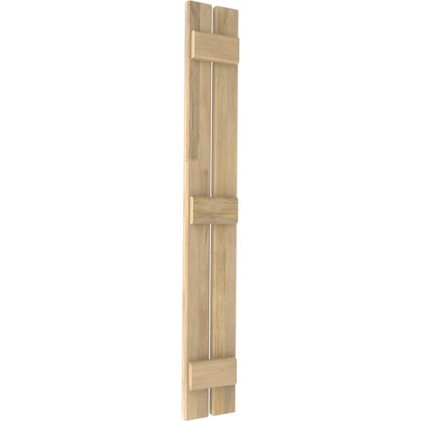 Ekena Millwork Americraft 2-Board (3 Batten) Exterior Real Wood Spaced Board-n-Batten Shutters, ARW401SB207X54UNH, PR - ARW401SB207X54UNH