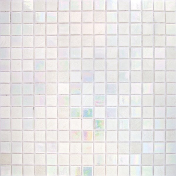 Apollo Tile Mingles 12 in. x 12 in. Glossy Cotton White Glass Mosaic Wall and Floor Tile 20 sq. ft./case, 20PK - MIX2088WH124A