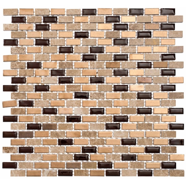 Andova Tiles SAMPLE-Bisterio Eclair 1/2 in. x 1 in. Porcelian Mosaic Wall Tile - SAM-ANDBIS961