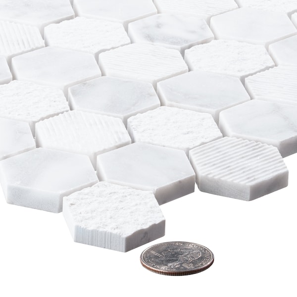 Andova Tiles SAMPLE Amarillo 125 x 125 Natural Stone Honeycomb Mosaic Wall  Floor Tile - SAM-ANDAMA103