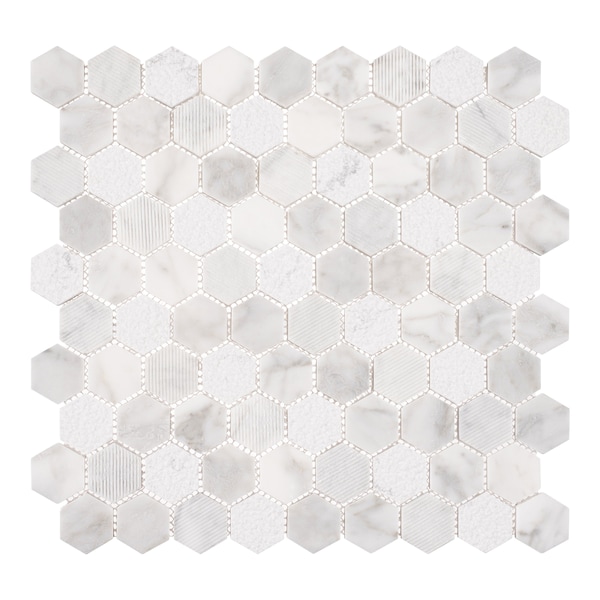 Andova Tiles SAMPLE Amarillo 125 x 125 Natural Stone Honeycomb Mosaic Wall  Floor Tile - SAM-ANDAMA103