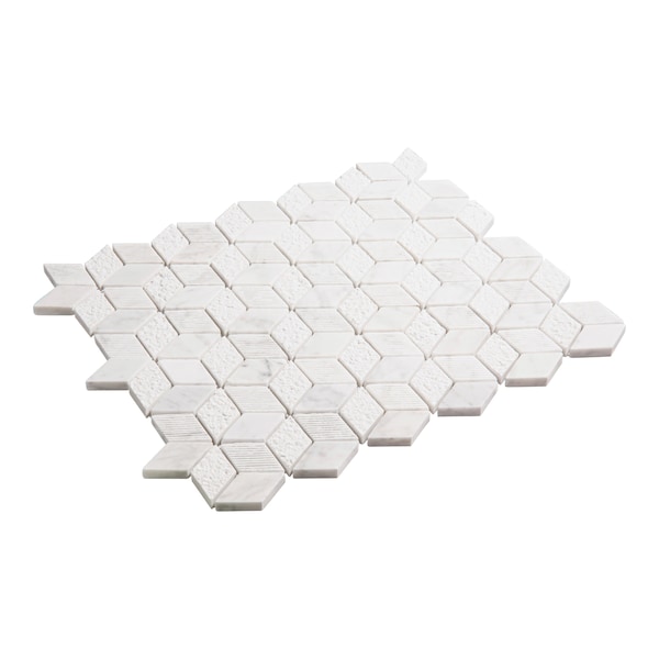Andova Tiles ANDOVA TILES Cubit 1" x 2" Marble Grid Mosaic Wall & Floor Tile - ANDCUB325