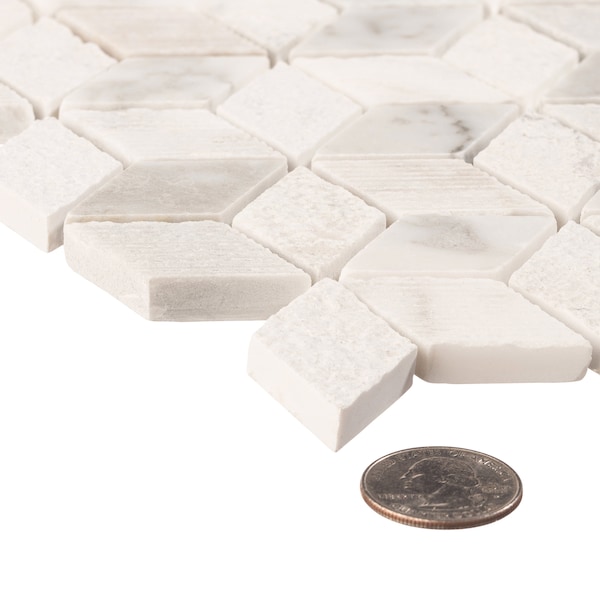 Andova Tiles ANDOVA TILES Cubit 1" x 2" Marble Grid Mosaic Wall & Floor Tile - ANDCUB325