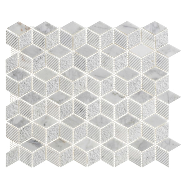 Andova Tiles ANDOVA TILES Cubit 1" x 2" Marble Grid Mosaic Wall & Floor Tile - ANDCUB325