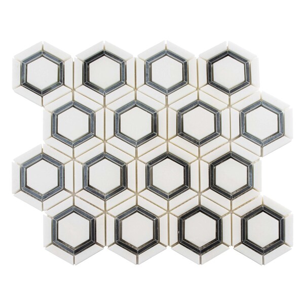 Andova Tiles ANDOVA TILES Hexaco Straight Edge Natural Stone Mosaic Sheet Wall and Floor Tile - ANDHEX420