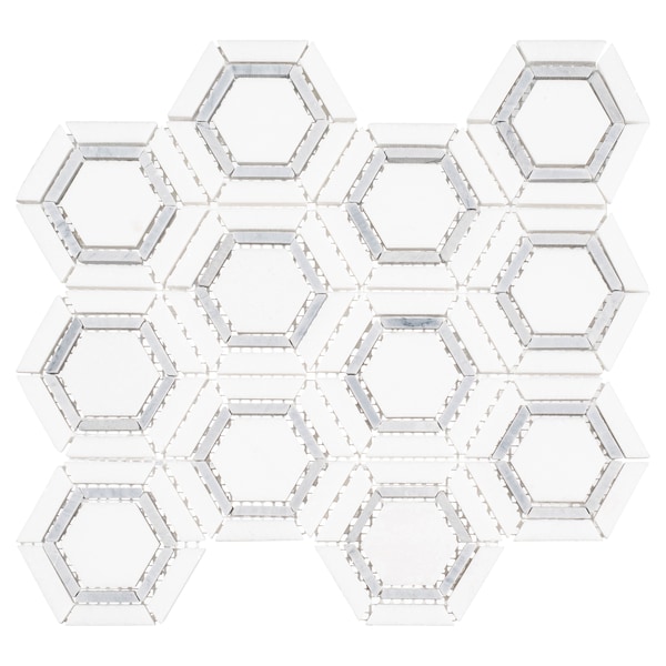 Andova Tiles ANDOVA TILES Hexaco Straight Edge Natural Stone Mosaic Sheet Wall and Floor Tile - ANDHEX420