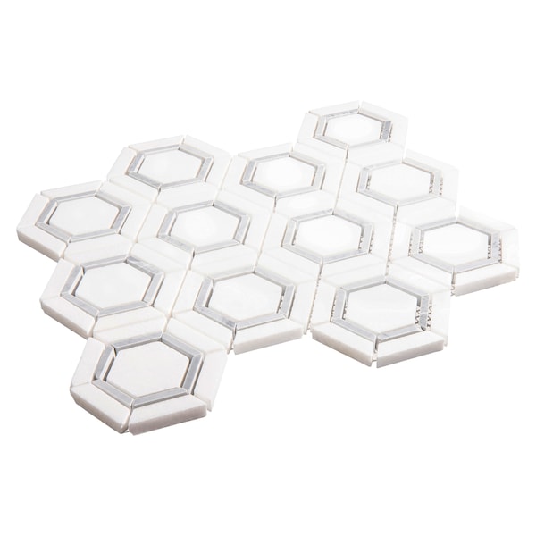Andova Tiles ANDOVA TILES Hexaco Straight Edge Natural Stone Mosaic Sheet Wall and Floor Tile - ANDHEX420