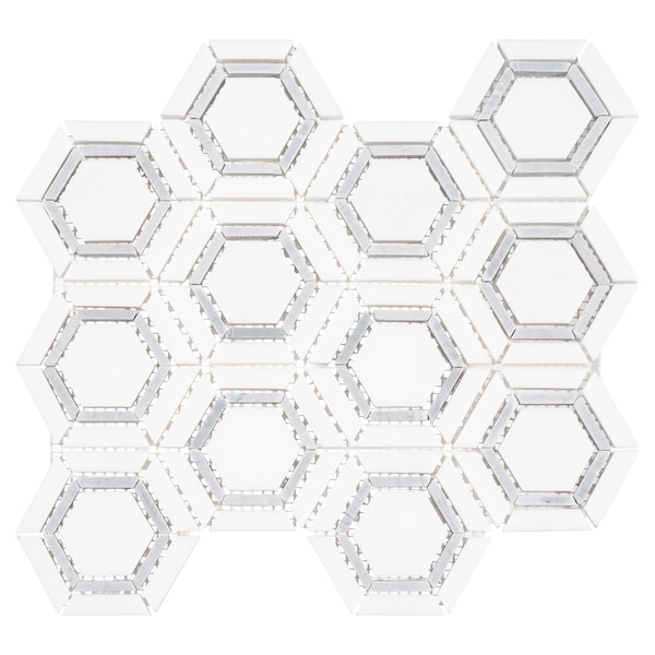 Andova Tiles ANDOVA TILES Hexaco Straight Edge Natural Stone Mosaic Sheet Wall and Floor Tile - ANDHEX420