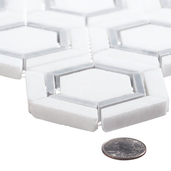 Andova Tiles ANDOVA TILES Hexaco Straight Edge Natural Stone Mosaic Sheet Wall and Floor Tile - ANDHEX420