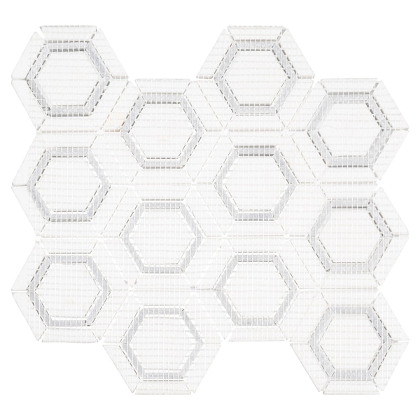 Andova Tiles ANDOVA TILES Hexaco Straight Edge Natural Stone Mosaic Sheet Wall and Floor Tile - ANDHEX420