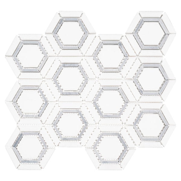 Andova Tiles ANDOVA TILES Hexaco Straight Edge Natural Stone Mosaic Sheet Wall and Floor Tile - ANDHEX420