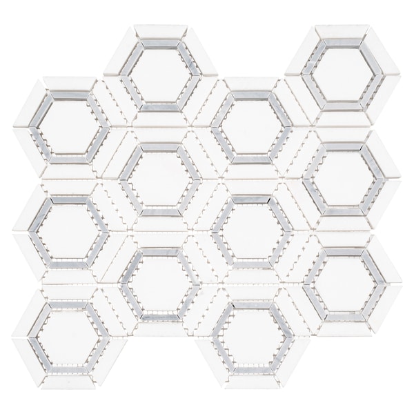 Andova Tiles ANDOVA TILES Hexaco Straight Edge Natural Stone Mosaic Sheet Wall and Floor Tile - ANDHEX420