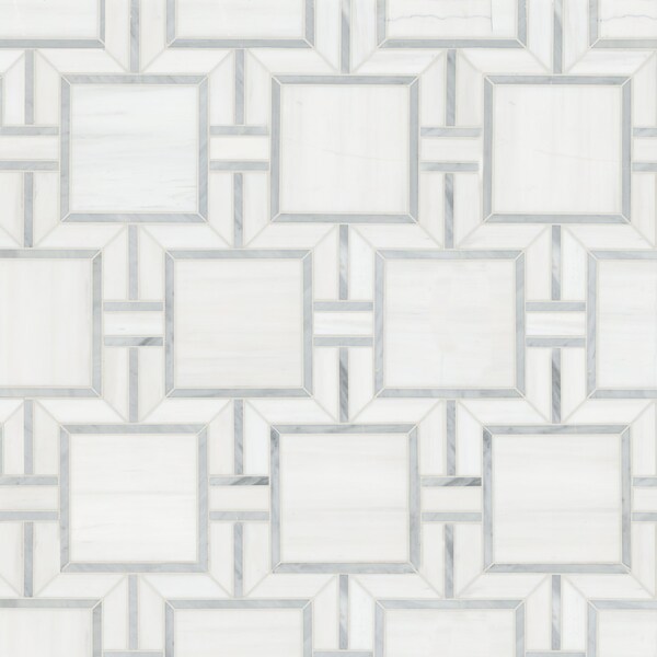 Msi Bianco Dolomite Alana 11 in. x 13 in. Polished Marble Mosaic Floor And Wall Tile, 10PK - ZOR-MD-0639
