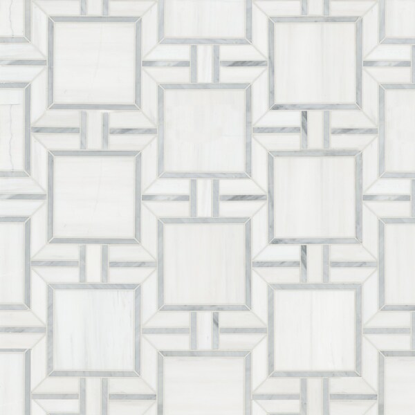 Msi Bianco Dolomite Alana 11 in. x 13 in. Polished Marble Mosaic Floor And Wall Tile, 10PK - ZOR-MD-0639