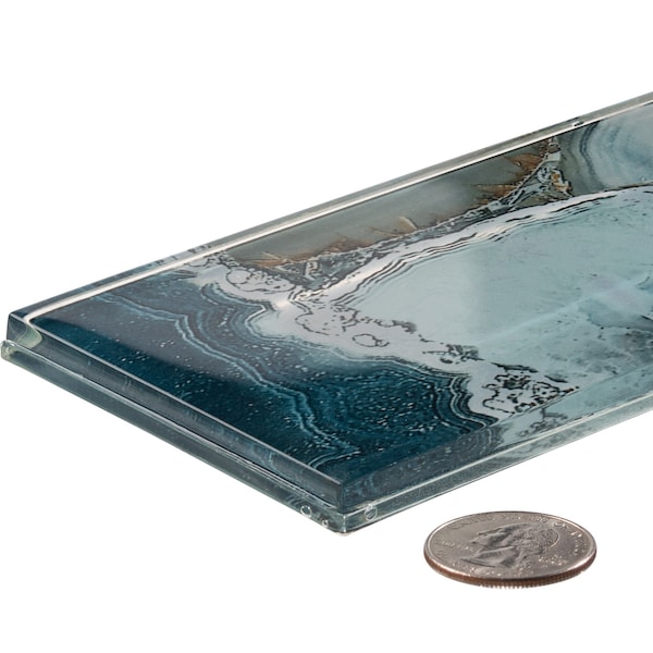 Andova Tiles ANDOVA TILES Myst 3" x 12" Glass Marble Look Subway Wall Tile, PK15 - ANDMYS249