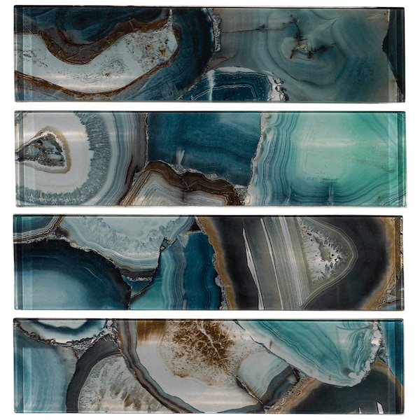 Andova Tiles ANDOVA TILES Myst 3" x 12" Glass Marble Look Subway Wall Tile, PK15 - ANDMYS249