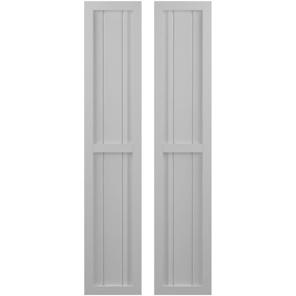 Ekena Millwork Americraft 3-Board Exterior Wood 2 Equal Panel Framed Board-n-Batten Shutters, ARW101BF311X78PRH - ARW101BF311X78PRH