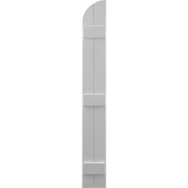 Ekena Millwork Americraft 2-Board (3 Batten) Wood Joined Board-n-Batten Shutters w/ Arch Top, ARW401BQ207X70PRH - ARW401BQ207X70PRH