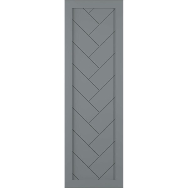 Ekena Millwork True Fit PVC Single Panel Herringbone Modern Style Fixed Mount Shutters, Ocean Swell, 15W x 43H, PR - TFP001HB15X043CH