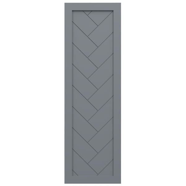 Ekena Millwork True Fit PVC Single Panel Herringbone Modern Style Fixed Mount Shutters, Ocean Swell, 15W x 43H, PR - TFP001HB15X043CH