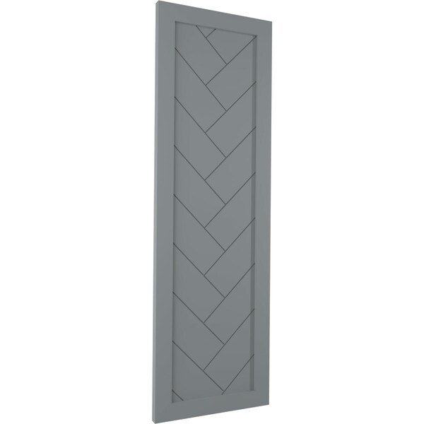 Ekena Millwork True Fit PVC Single Panel Herringbone Modern Style Fixed Mount Shutters, Ocean Swell, 15W x 43H, PR - TFP001HB15X043CH