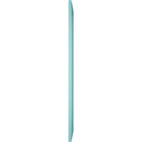 Ekena Millwork True Fit PVC Single Panel Chevron Modern Style Fixed Mount Shutters, Pure Turquoise, 15W x 72H, PR - TFP001CV15X072PT