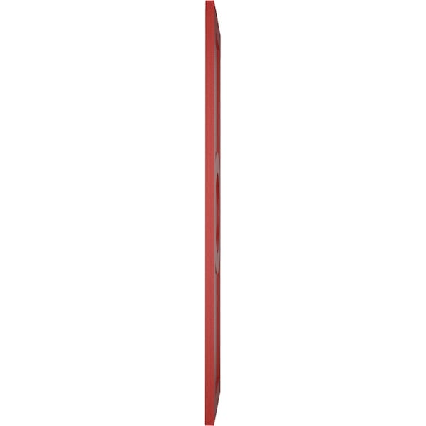 Ekena Millwork True Fit PVC Center Circle Arts & Crafts Fixed Mount Shutters, Fire Red, 15W x 72H, PR - TFP001AC15X072BR