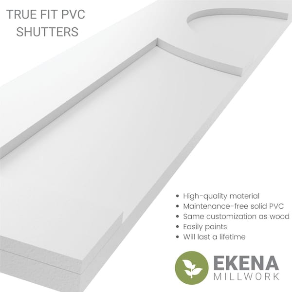 Ekena Millwork True Fit PVC Center Circle Arts & Crafts Fixed Mount Shutters, Fire Red, 15W x 72H, PR - TFP001AC15X072BR